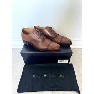 Brand New Ralph Lauren Purple Label Denver Cap-Toe Shoes Men's Size US 12D Tan